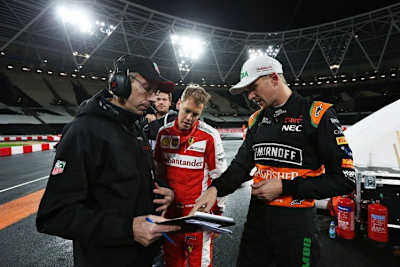 Sebastian Vettel und Nico Hülkenberg beim Race of Champions