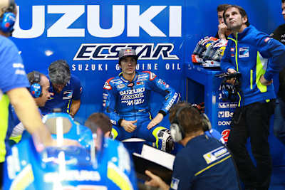 Maverick Vinales, rechts Teammanager Davide Brivio
