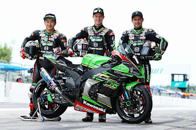 Das Team Green mit Watanabe, Rea und Haslam (v.l.)