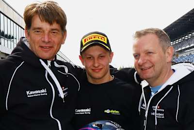 Planen die IDM Saison gemeinsam: Bischoff, Stange und Weber (v.l.)