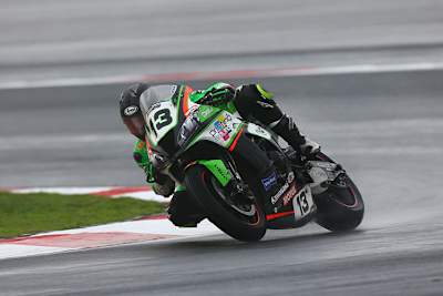 Anthony West auf der Pedercini-Kawasaki 