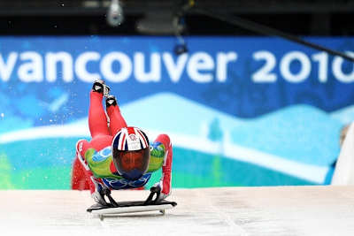 Amy Williams bei ihrem Gold-Rennen in Vancouver