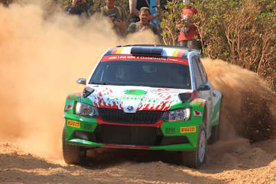 Position im Zwischenergebnis noch unklar – Armin Kremer im Skoda Fabia R5