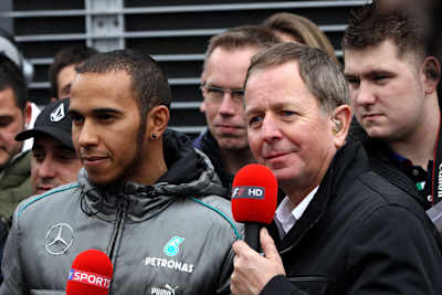 Martin Brundle mit Lewis Hamilton