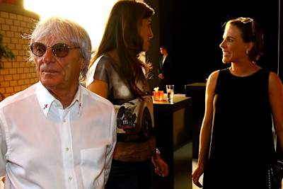 Bernie Ecclestone (mit Gattin Fabiana), Claire Williams (rechts): Mit Politik nichts zu tun