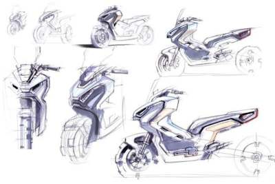 Stilstudien und Designvarianten zum Honda X-ADV