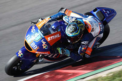 Jorge Navarro auf der für ihn neuen Kalex bei den Tests in Portimao