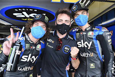 Bezzecchi, Nieto und Marini haben allen Grund zur Freude (vlnr.)