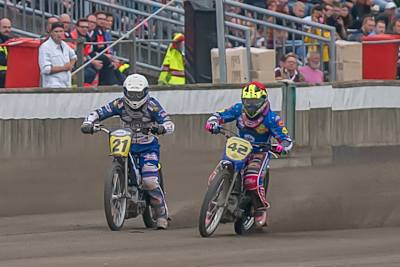 Bei der DM in Vechta holte Jörg Tebbe (21) einen Laufsieg gegen Stephan Katt (42)