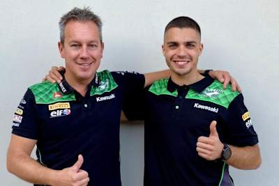 Teamchef Manuel Puccetti mit Yari Montella