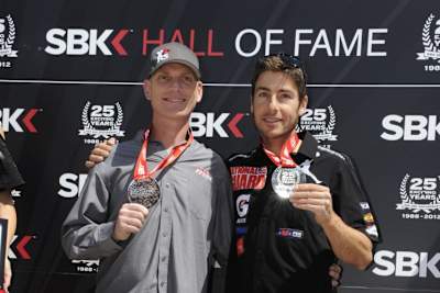 Scott Russel und Ben Bostrom (v.l.) bei Aufnahme in die Hall of Fame