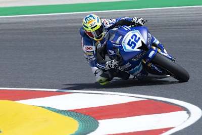 Patrick Hobelsberger kann in Portimao mit der Honda nicht die Linie halten