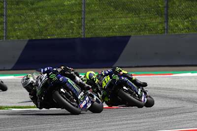 Im Ziel umgekehrt: Maverick Vinales landete hinter Valentino Rossi