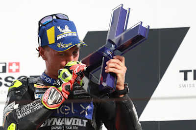 Dominique Aegerter stand zum zweiten Mal ganz oben in dieser MotoE-Saison