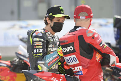 Valentino Rossi (links) und Jack Miller blieben für Jorge Lorenzo hinter ihren Erwartungen zurück