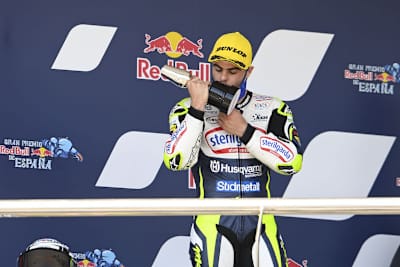 Romano Fenati steht nach seinem Sieg in Misano 2020 wieder auf dem Podest