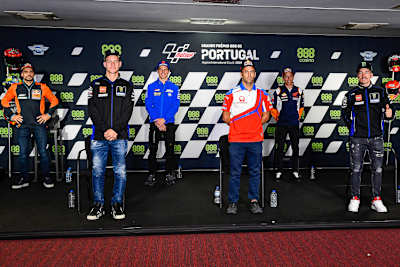 Oliveira, Quartararo, Mir, Zarco, Marc Márquez und Viñales (v.l.n.r.)