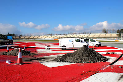 Auf dem Circuit de Barcelona-Catalunya wird gearbeitet