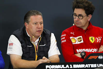 McLaren-CEO Zak Brown und Ferrari-Teamchef Mattia Binotto 2019 in Austin