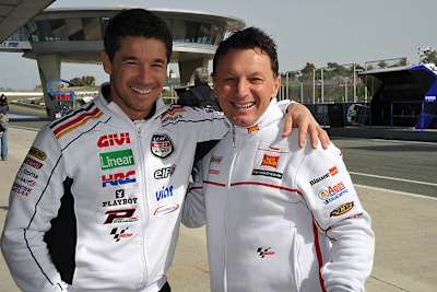 Lucio Cecchinello 2012 in Jerez mit Fausto Gresini