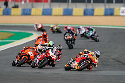  Le Mans-GP: Pol Espargaró (44) vor Zarco (5) und Lecuona (27)