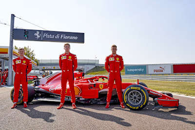 Die Ferrari-Junioren Callum Ilott, Robert Shwartzman und Mick Schumacher
