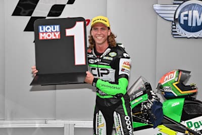 Darryn Binder freute sich über seine erste Pole-Position