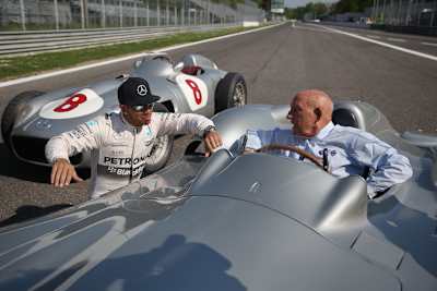 Lewis Hamilton und Sir Stirling Moss in Monza
