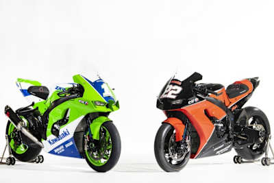 So sehen die Kawasaki ZX-10RR von Jonathan Rea und Alex Lowes in San Juan aus