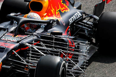 Max Verstappen mit dem Red Bull Racing RB16B-Honda beim Bahrain-Test
