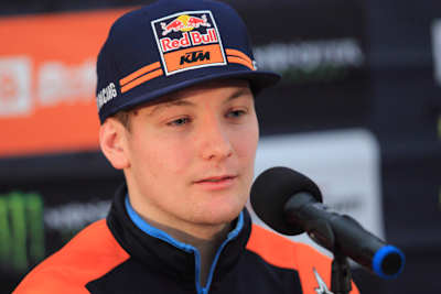 René Hofer nach seinem ersten WM-Podium in der Pressekonferenz 