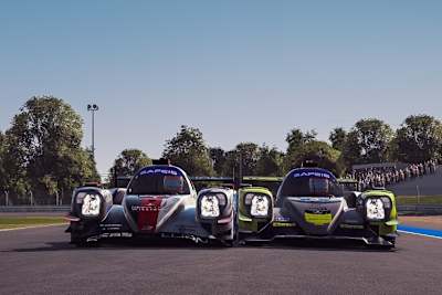 Protagonisten bei den virtuellen 24h Le Mans: Der Oreca von Rebellion Williams Esport (li.) und das Fahrzeug von ByKolles-Burst Esport