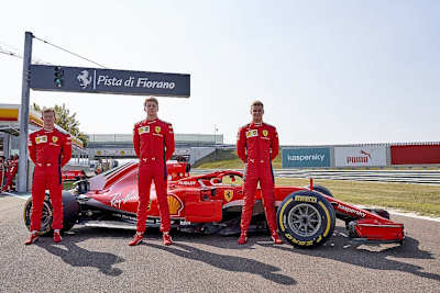 Die Ferrari-Junioren Callum Ilott, Robert Shwartzman und Mick Schumacher