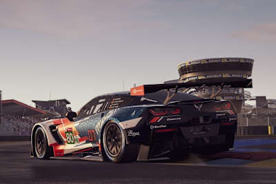Eine der Corvette C7.R der virtuellen 24h Le Mans