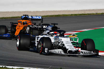 Daniil Kvijat beim Barcelona-Test in Februar am Steuer des AlphaTauri AT01