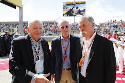 Liberty Media-Vorstandschef John Malone, CEO Greg Maffei und Formel-1-CEO Chase Carey
