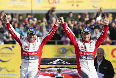 Die Spanien-Sieger Daniel Elena (li.) und Sébastien Loeb
