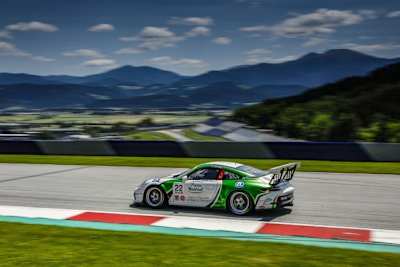 Traumkulisse: Ein Porsche 911 GT3 Cup auf dem Red Bull Ring