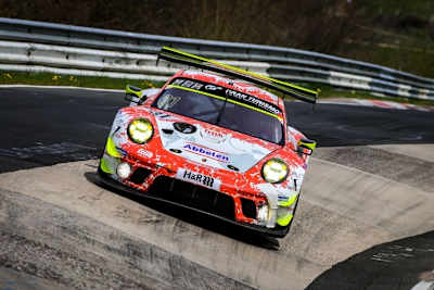 Einer der Favoriten beim 24h Rennen auf dem Nürburgring: Der Porsche 911 GT3 R von Frikadelli Racing