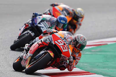 Drei Honda im Kampf um bessere Positionen: Marc vor Alex Márquez, dahinter Pol Espargaró