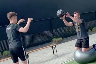 Max Nagl beim Training mit Kevin Brumann