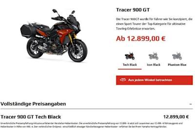 Neue Preisauszeichnung bei Yamaha: Der Preis ist inklusive Mehrwertsteuer und Nebenkosten angegeben