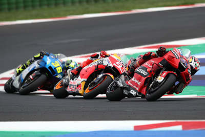 Heftige Fights: Miller (43) vor Márquez (93) und Mir (36)