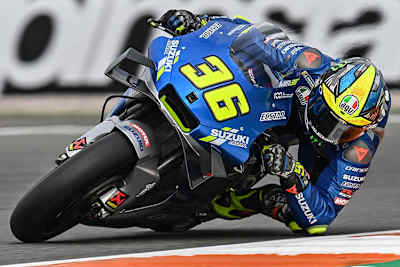 Joan Mir auf der Suzuki mit Gabel und Federbein von Öhlins