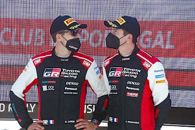 Die Portugal-Dritten Sébastien Ogier und Julien Ingrassia