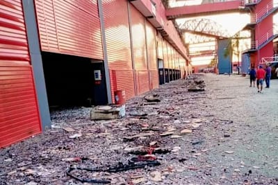 Die Boxenanlage des Autódromo nach dem Großbrand