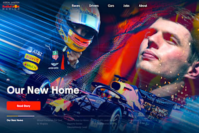 Die neue Webpage von Red Bull Racing