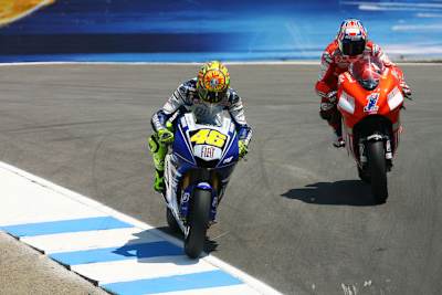 Heisses 2008er-Duell: Valentino Rossi und Casey Stoner in Laguna Seca