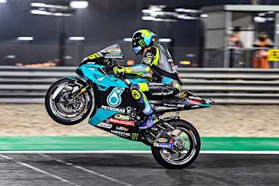 Valentino Rossi war nach Platz 9 zum Wheelie aufgelegt