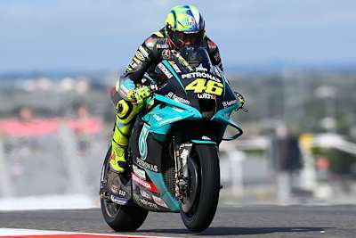 Rossi im FP1 heute mit Regenreifen unterwegs